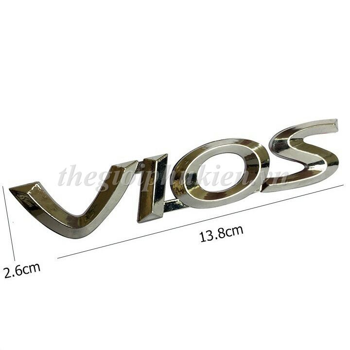 Logo chữ VIOS 3D nổi dán trang trí xe Toyota Vios