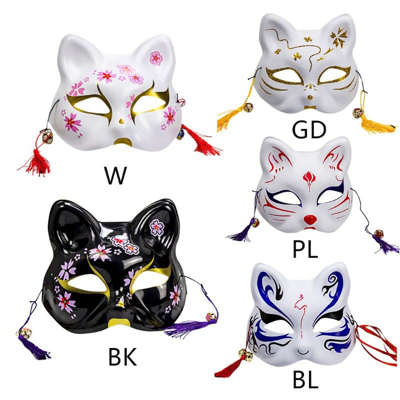 Mặt nạ nửa mặt phong cách mèo Nhật Bản chất lượng cao
