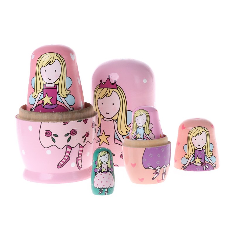 Bộ 5 Búp Bê Nga Matryoshka Bằng Gỗ