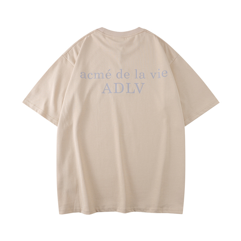 ADLV Áo Thun Cotton Tay Ngắn Dáng Rộng Cỡ Lớn Thời Trang Đường Phố Cho Nam Và Nữ