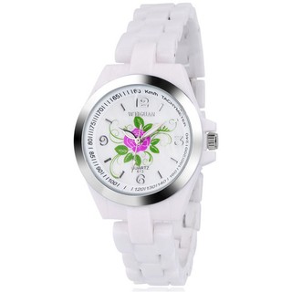 Đồng hồ nữ Weiguan 613 dây giả đá (Trắng)