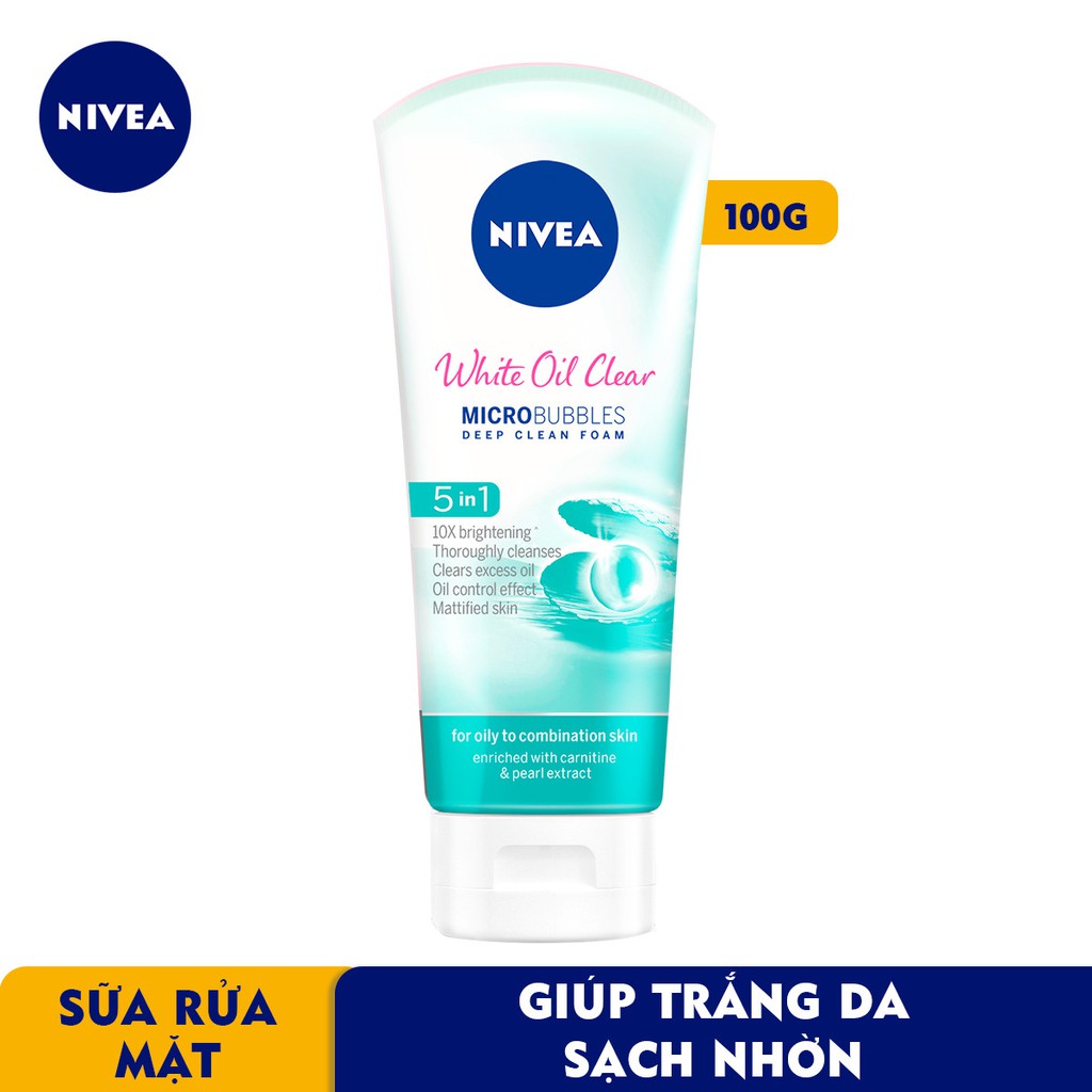 Sữa Rửa Mặt Nivea White Oil Clear 100ml