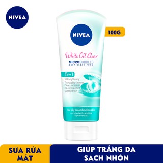 Sữa Rửa Mặt Nivea White Oil Clear 100ml (MÀU XANH-NỮ)