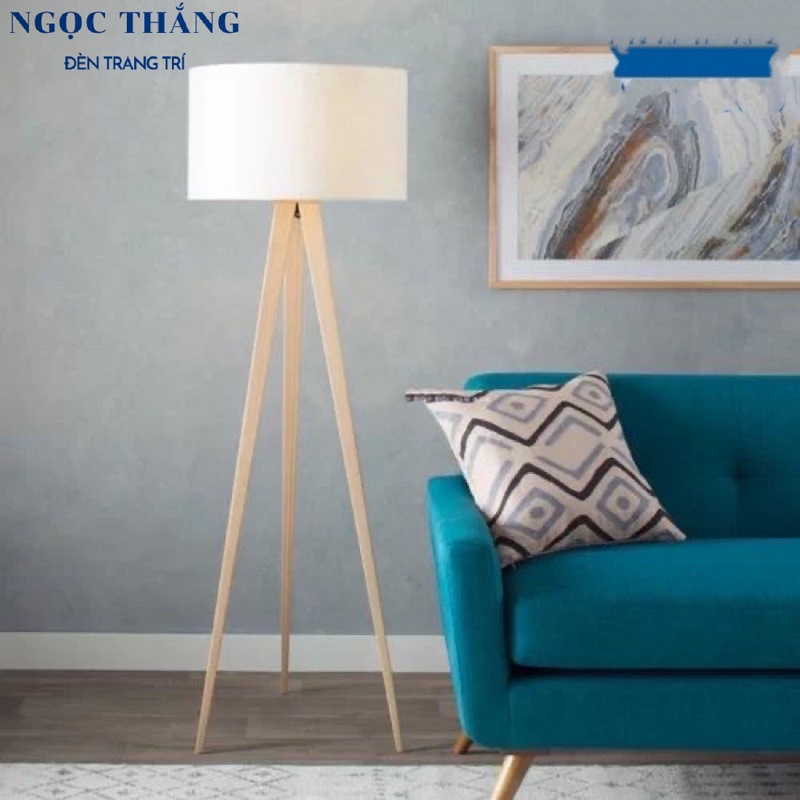 Đèn Cây Đứng Đọc Sách 3 Chân Gỗ Trang Trí Phòng Khách Phòng Ngủ DC539 Ngọc Thắng