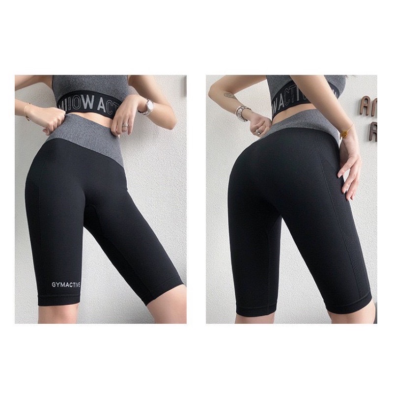 Mẫu mới- Quần lửng tập gym, yoga gen bụng co giãn 4 chiều