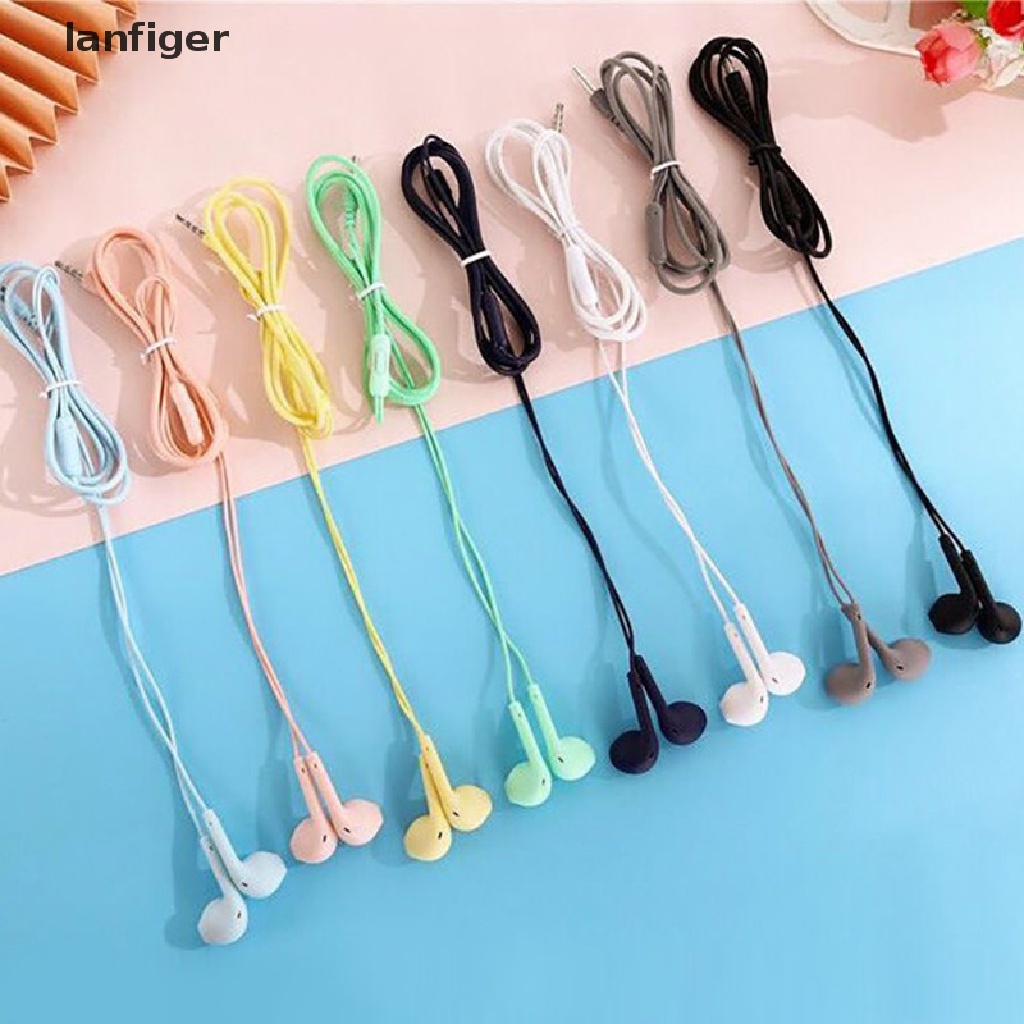 Tai Nghe Thể Thao Lanf Có Dây 8 Màu Đầu Cắm 3.5mm Tích Hợp Micro