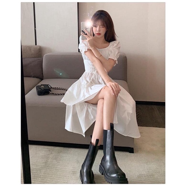 Váy đan dây lệch tầng - Váy đầm nữ cộc tay thiết kế hàn quốc freesize dáng lệch tầng lạ mắt cực xinh C332 | BigBuy360 - bigbuy360.vn