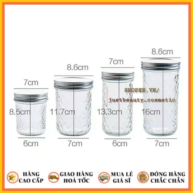 HŨ THỦY TINH CÓ NẮP THIẾC ĐỰNG GIA VỊ 400ml 500ml bảo quản thực phẩm trang trí nhập khẩu | BigBuy360 - bigbuy360.vn