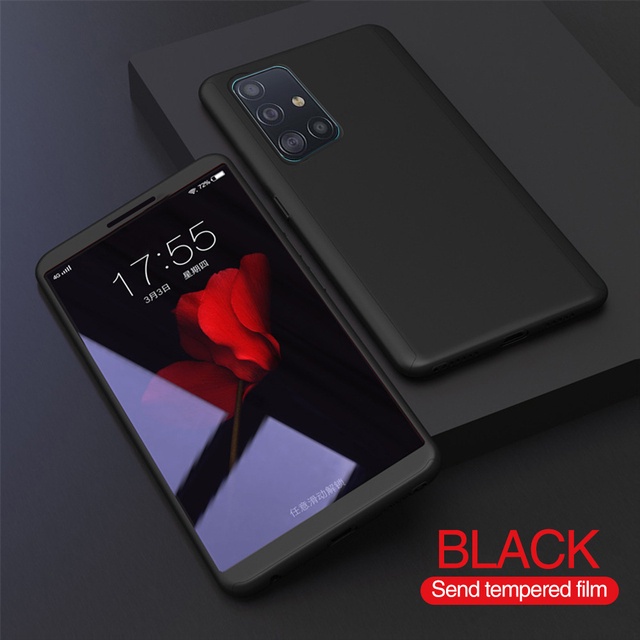 Ốp điện thoại cứng chống sốc + kính cường lực bảo vệ 360 độ cho Samsung Galaxy J6+ J6 J5 J4+ J4 J8 2018 J7 J5 Pro