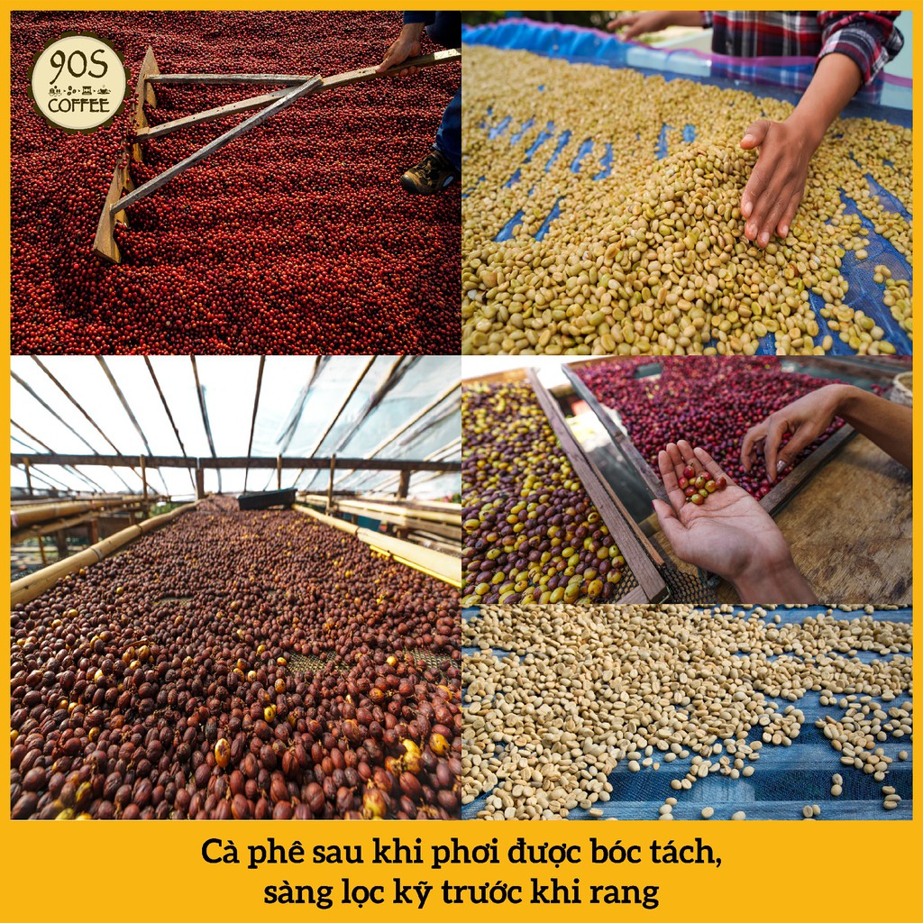[CHẤT LƯỢNG CAO]Túi 500G Cà Phê Moka Cầu Đất Nguyên Chất Rang Mộc Dạng Hạt (Bột) | 100% Cà Phê Sạch Cao Cấp | 90S COFFEE