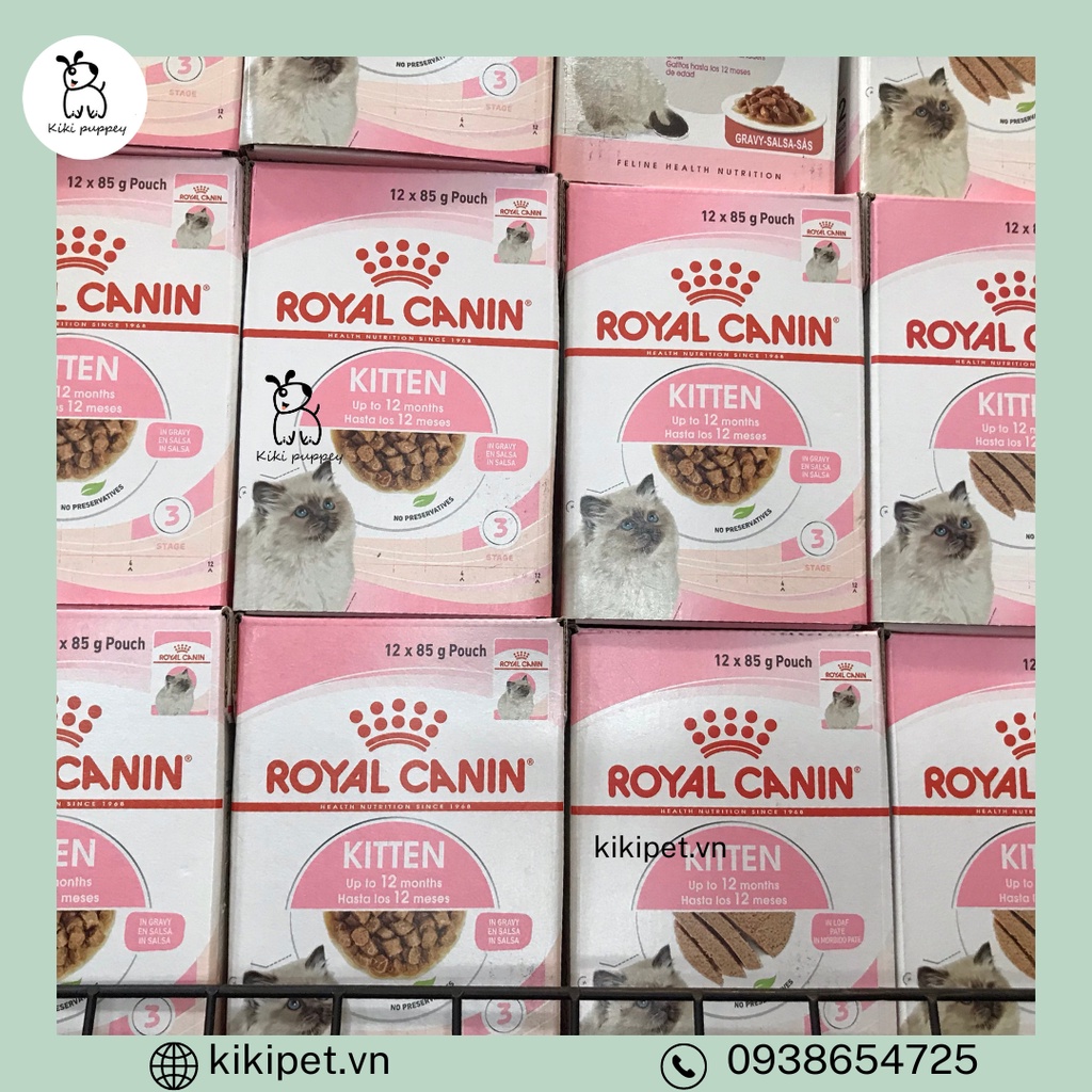 Combo 5 Hạt ướt cho mèo con Royal Canin Kitten wet, thức ăn cho mèo con