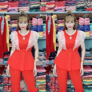 Đồ bộ thun cát hàn bèo lưới