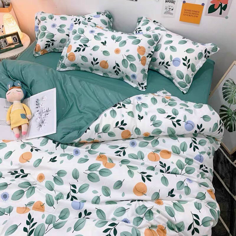 Bộ chăn ga gối Cotton poly đáng yêu phong cách chăn ga Hàn Quốc miễn phí bo chun drap ga giường đủ mọi kt