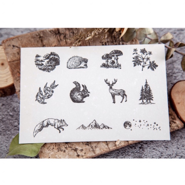 Con dấu gỗ con vật Nature Wooden Stamp SP007