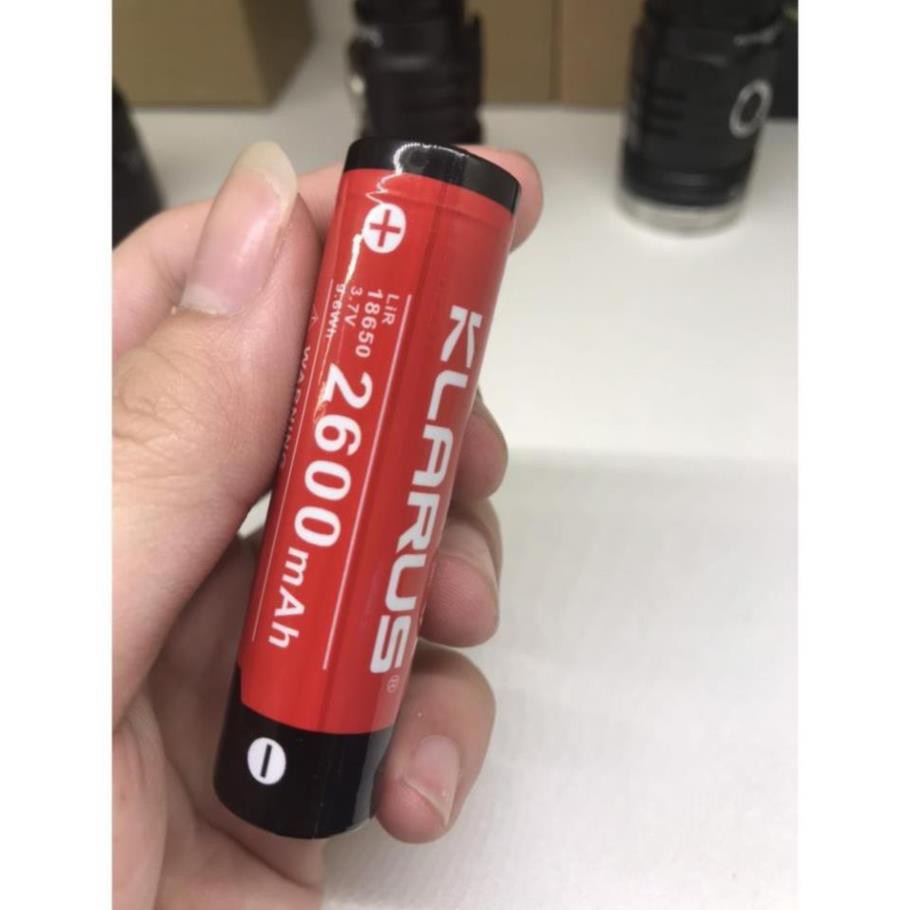 Pin sạc Klarus 18650 dung lượng 2600mAH có mạch bảo vệ