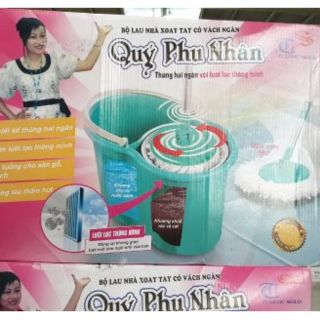 Bộ lau nhà xoay tay có vách ngăn . Thương hiệu Quý Phu Nhân