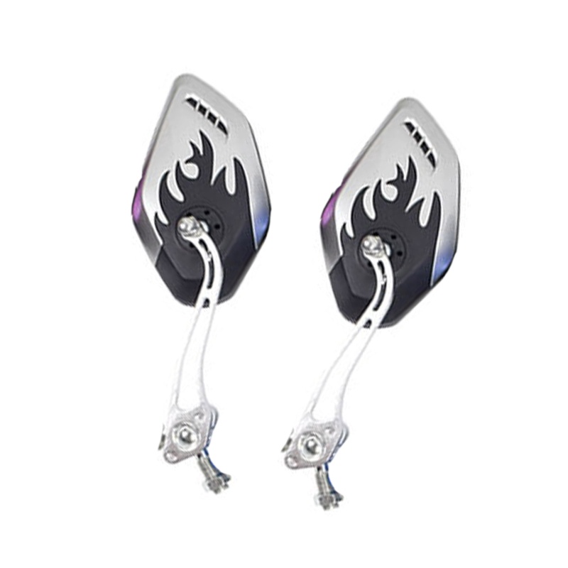 1 Cặp Gương Chiếu Hậu Bằng Nhôm Gắn Tay Cầm Màu Đen Thông Dụng Cho Xe Máy