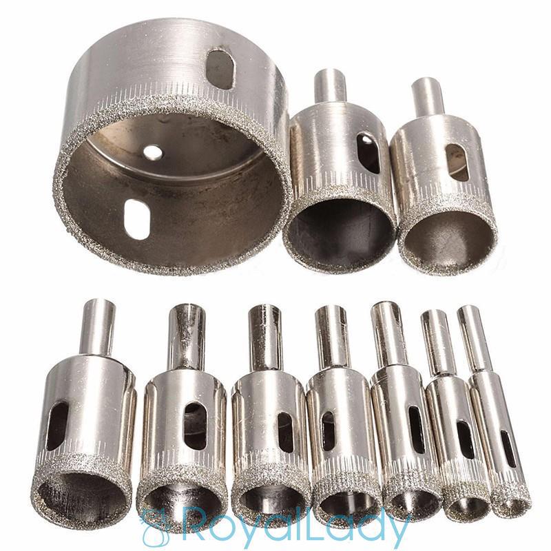 Bộ 10 đầu mũi khoan 8-50mm cho gia công làm đồ sứ, thủy tinh, cẩm thạch