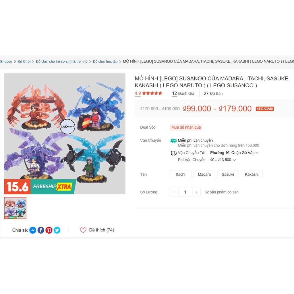 BỘ MÔ HÌNH  SUSANOO CỦA TỘC UCHIHA VÀ KAKASHI