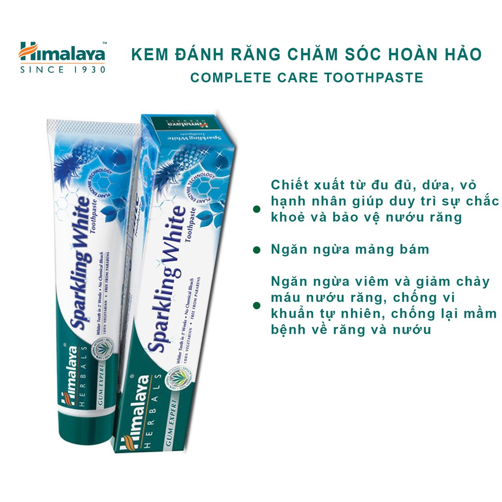 Kem đánh răng trắng sáng lấp lánh Himalaya Sparkling White Toothpaste 100g | BigBuy360 - bigbuy360.vn