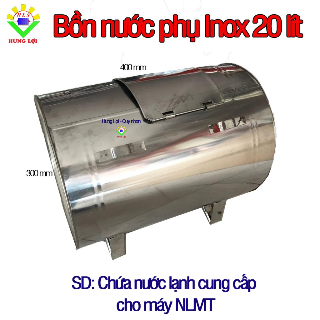 Bồn nước phụ inox 20 lít dành cho máy nước nóng năng lượng mặt trời