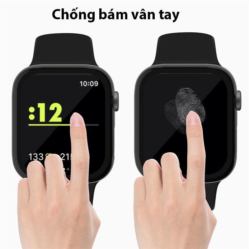 Ốp Case Apple Watch kiêm cường lực bảo vệ màn hình seri 1-2-3-4-5-6 Vân nhám Techroom