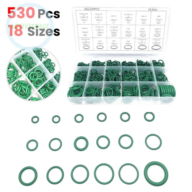 Set 530 vòng đệm tròn từ cao su màu xanh lá 18 size cho máy điều hòa xe hơi