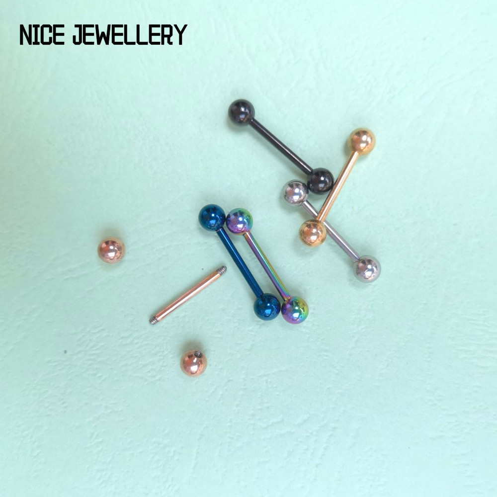 Khuyên Lưỡi Dài 14mm Bằng Thép Titan 316L Chống Dị Ứng Đa Năng