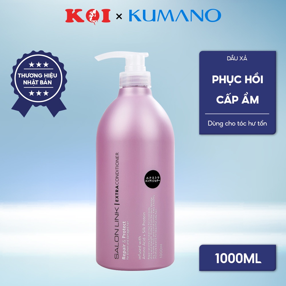 Dầu xả Kumano Salon Link Extra bổ sung dưỡng chất giúp nuôi dưỡng và phục hồi tóc hư tổn 1000ml