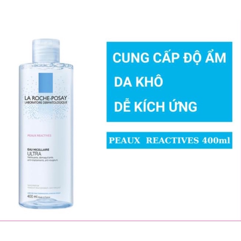 Nước tẩy trang LA ROCHE POSAY eau micellaire ultra peaux reactives 400ml