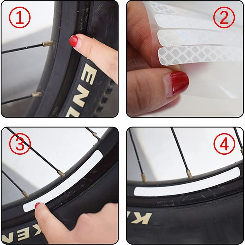1 Miếng Dán Phản Quang Trang Trí Vành Xe Đạp 20*0.8cm