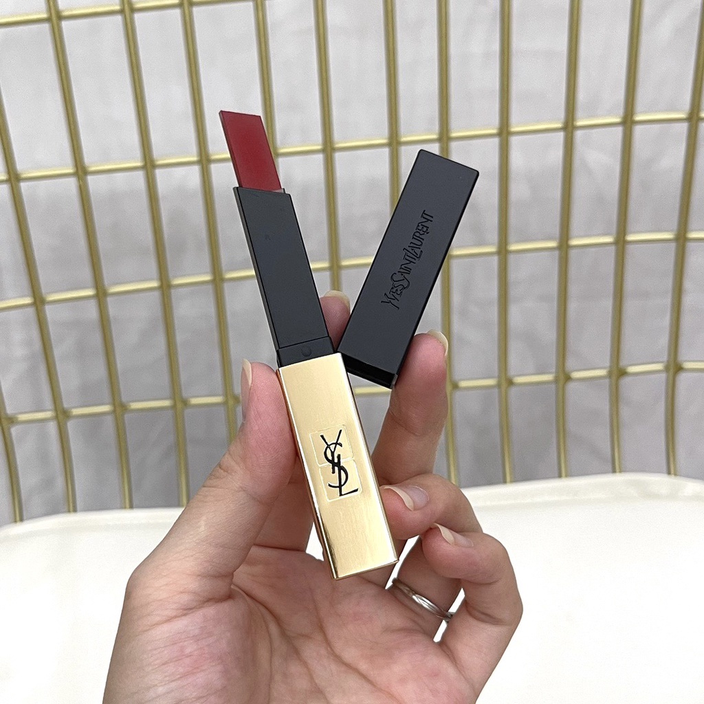Son Môi Saint Laurent 2.2g Lâu Trôi Thiết Kế Vỏ Màu Vàng Đồng Thời Trang 1966