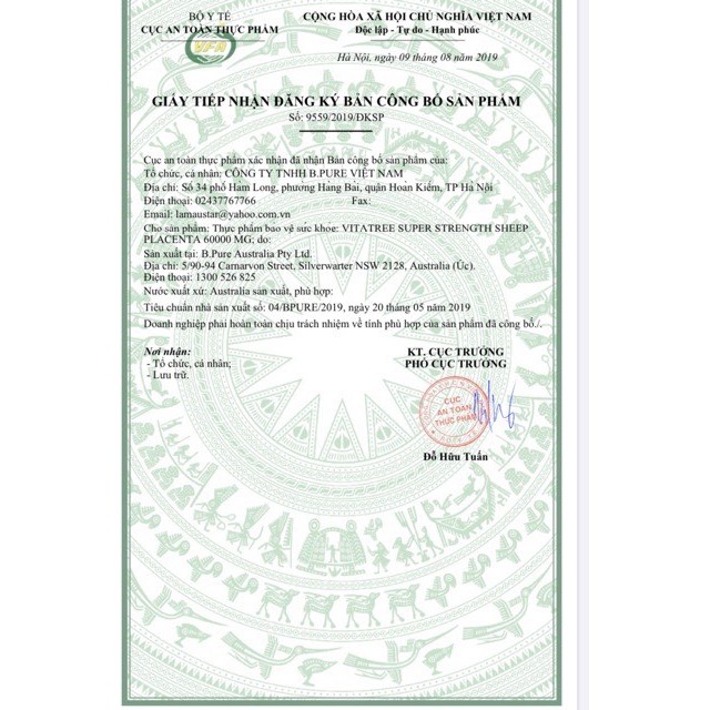 Nhau Thai Cừu Vitatree 60000mg Hộp 120 Viên Úc | Thế Giới Skin Care