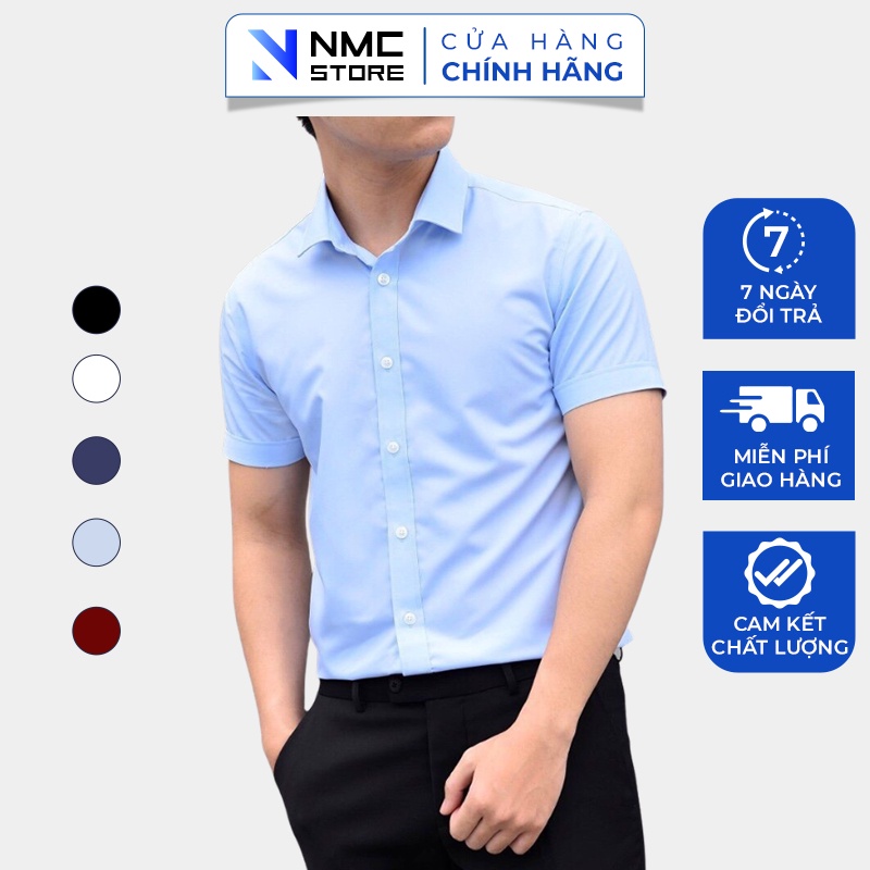 Áo sơ mi nam ngắn tay dáng công sở chất vải cao cấp - NMC STORE