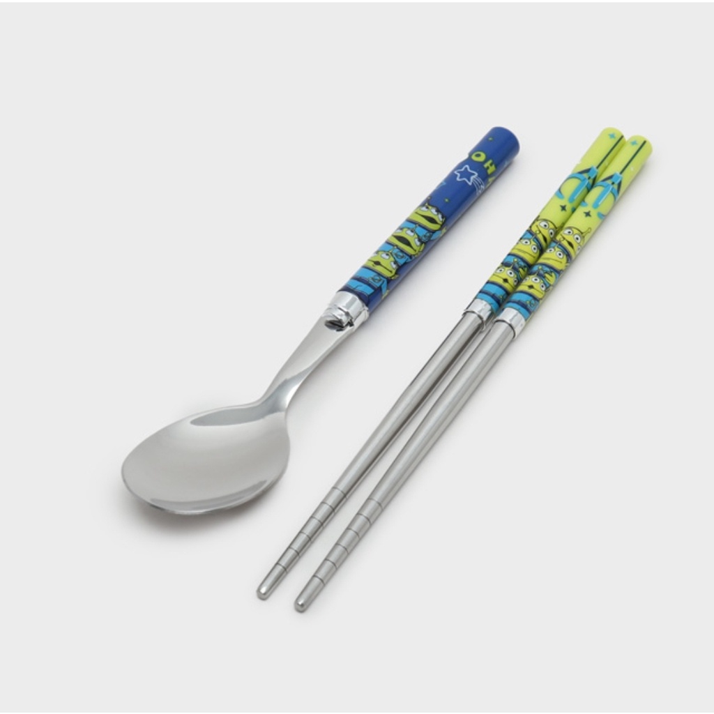 DAISO Bộ Muỗng Đũa Hình Người Ngoài Hành Tinh Bằng Thép Không Gỉ