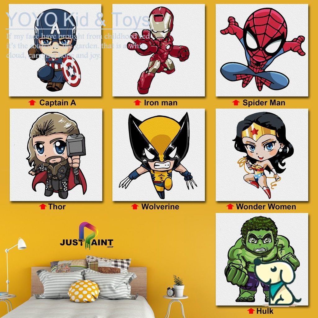 YoYo❤️ Wall Art /Dầu Số Hóa Tự Tô Màu Theo Số/  DIY Canvas Acrylic Paint / Painting kit / Deco Colouring art / 20X20CM noframe 12 XH123 | BigBuy360 - bigbuy360.vn