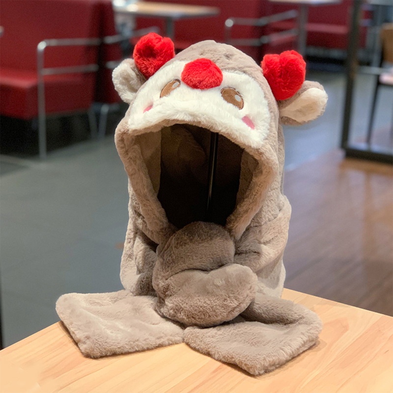 Mũ Trùm Đầu Kèm Khăn Choàng Chống Gió Thời Trang Cho Ba Mẹ Và Bé