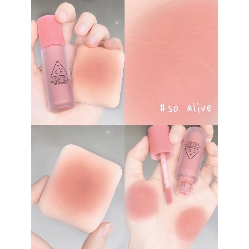 [FREE SHIP] Phấn Má 3CE Kem Velvet Liquid Blusher chính hãng