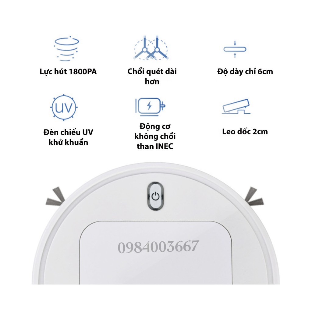 Máy hút bụi_Robot hút bụi Sweep & Clean 5 trong 1_Hút bụi, quét nhà, lau nhà, xông tinh dầu, đèn UV | BigBuy360 - bigbuy360.vn