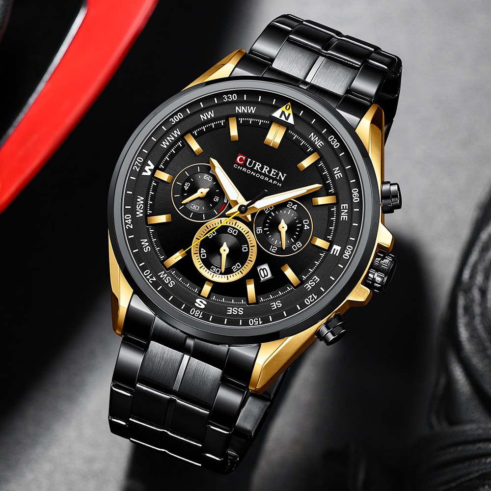 CURREN New Fashion Men Watches Stainless Steel Top Brand Luxury Sports Quartz waterproof 8399B