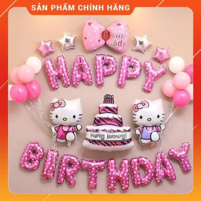 Bộ bóng sinh nhật Hello Kitty - Loại nhỏ cho bé gái - Có kèm bơm tay