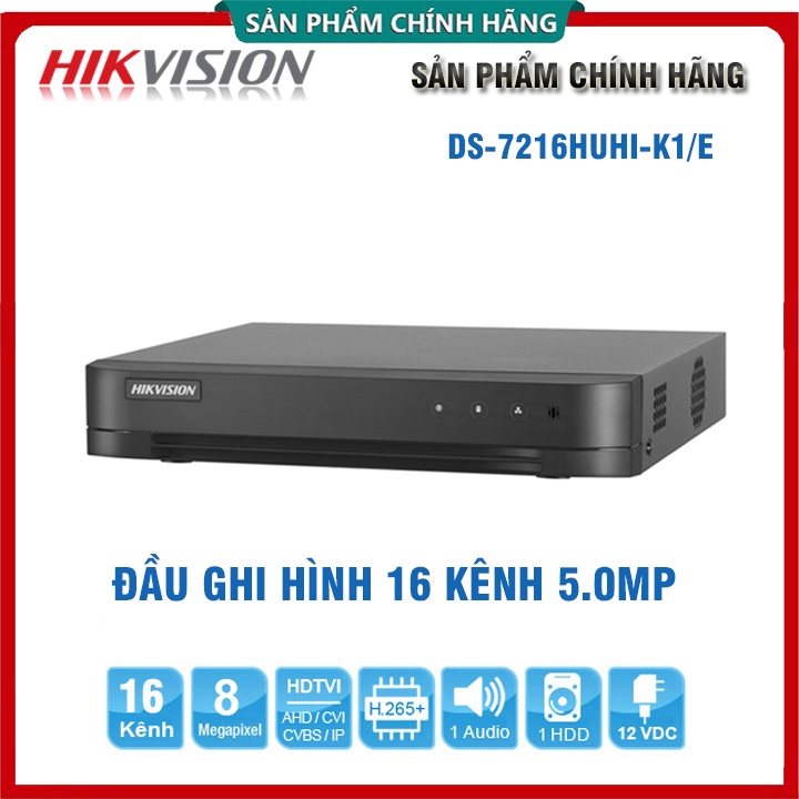 Đầu ghi hình HD TVI 5MP HIKVISION | HIVIZ PRO, HD-TVI 4/8/16 Kênh - Không hỗ trợ cổng Alarm - Hàng chính hãng