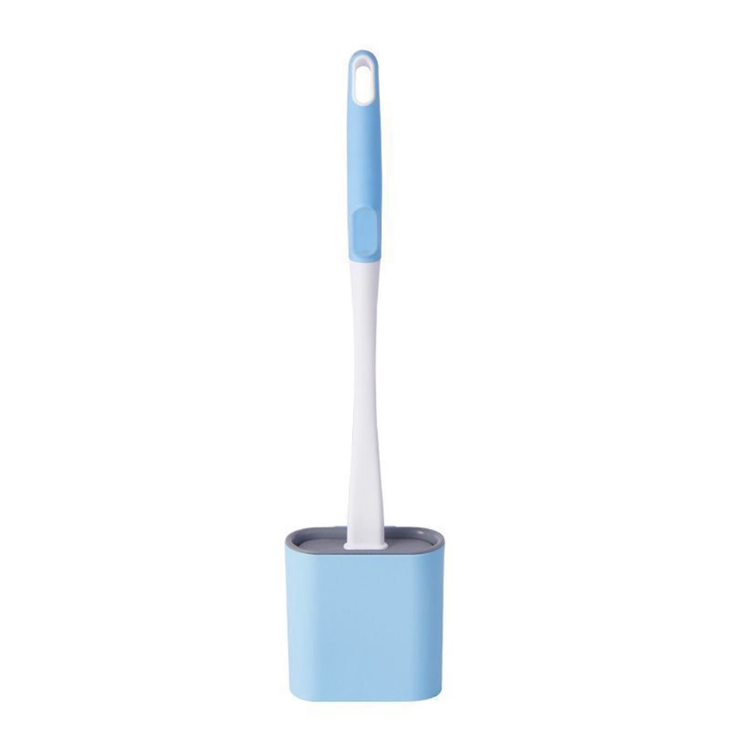 ❤LANSEL❤ Clean Any Corner Cleaning Toilet Brush Set Bathroom Soft Toilet Brush Long Handle Wall-Mounted With Lid with Toilet Brush Holder WC Silicone Flex/Multicolor