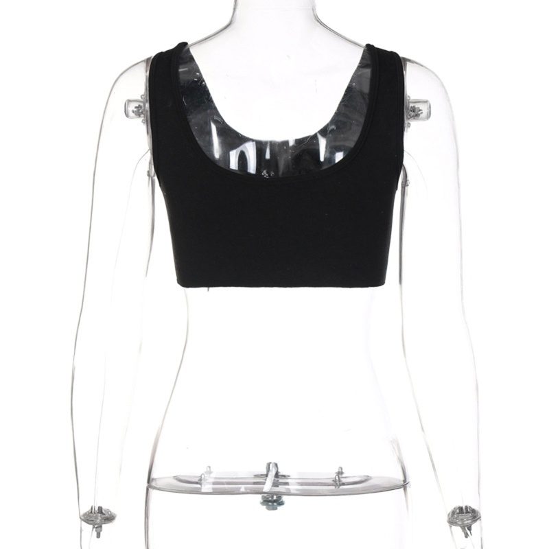 Brroa Áo Croptop Sát Nách Ôm Dáng Viền Lượn Sóng Viền Gợn Sóng Đính Đá Cho Nữ Tan