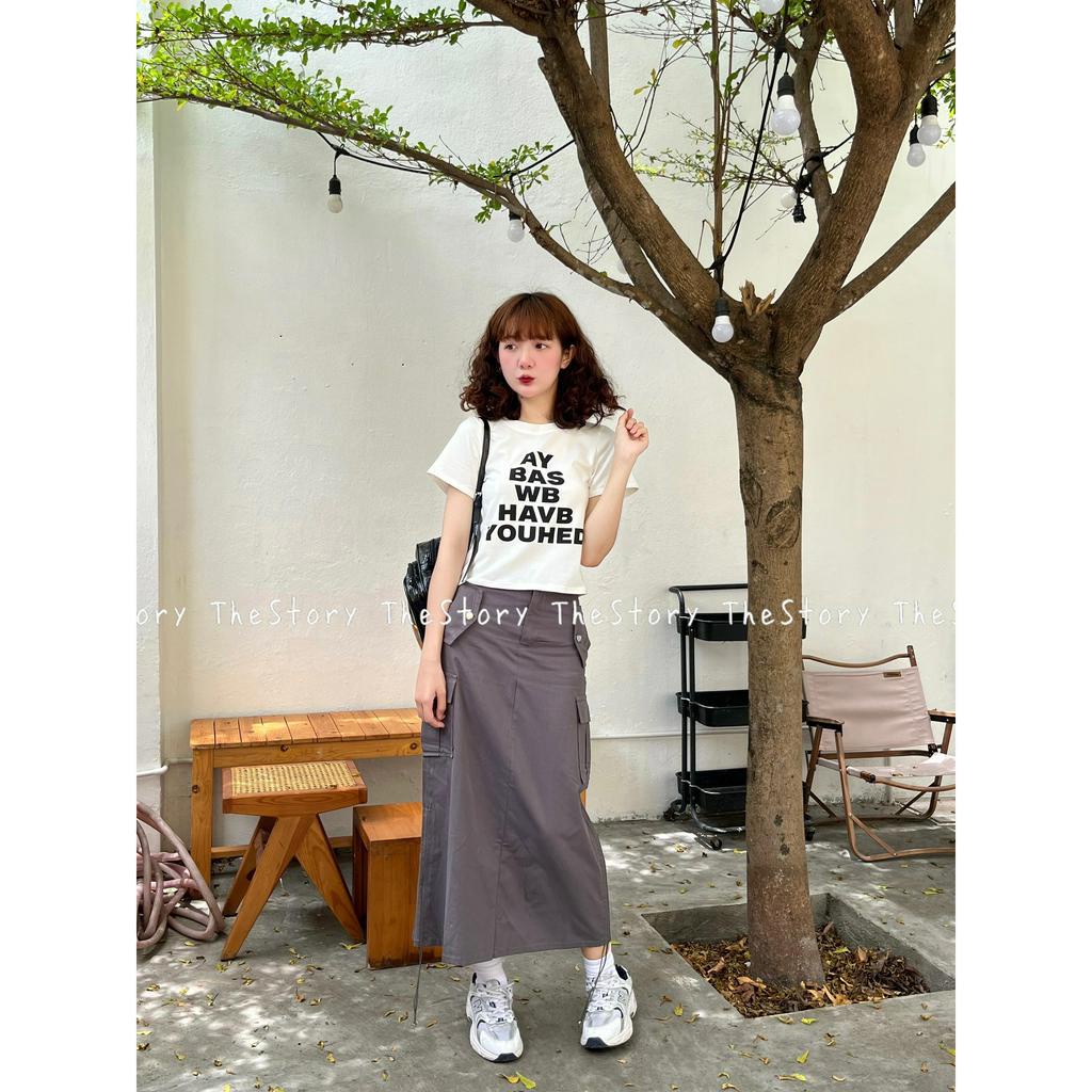 Chân váy kaki dáng dài  CV413