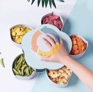 Khay Đựng Mứt Kẹo Tự Xoay 5 cánh