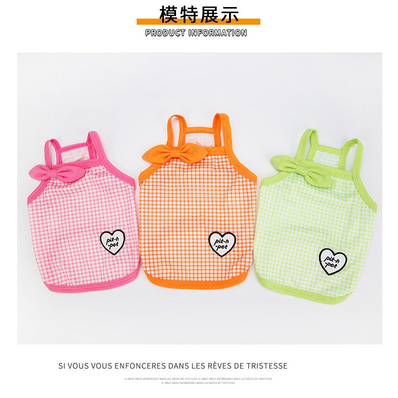 áo 2 dây pith pet cho chó mèo - thời trang