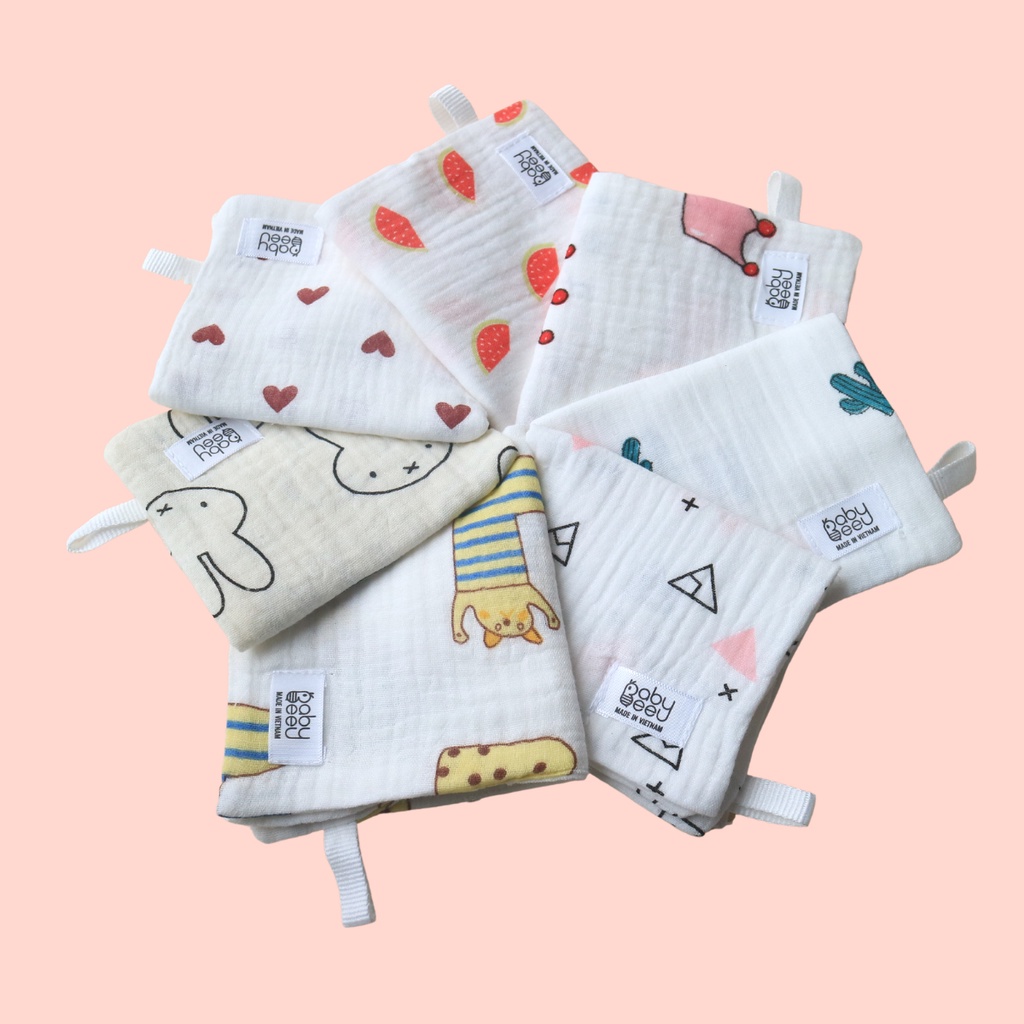 Set 5 Khăn Xô Sữa Cao Cấp Baby BeeU, khăn sữa xuất Nhật cho bé chất liệu cotton an toàn cho trẻ sơ sinh Mozio Store