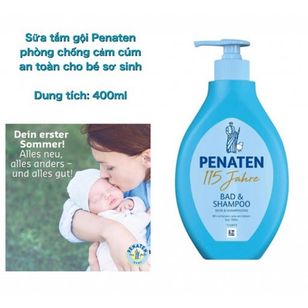 Sữa tắm gội chống cảm cúm penaten Đức 400ml cho bé