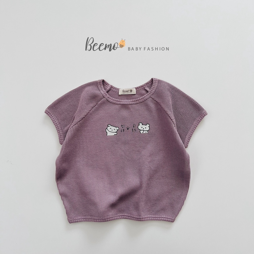 Áo phông cho bé trai gái Beemo, Chất liệu cotton Hàn, may tổ ong thoáng mát, form dáng unisex 4 màu cực xinh B112